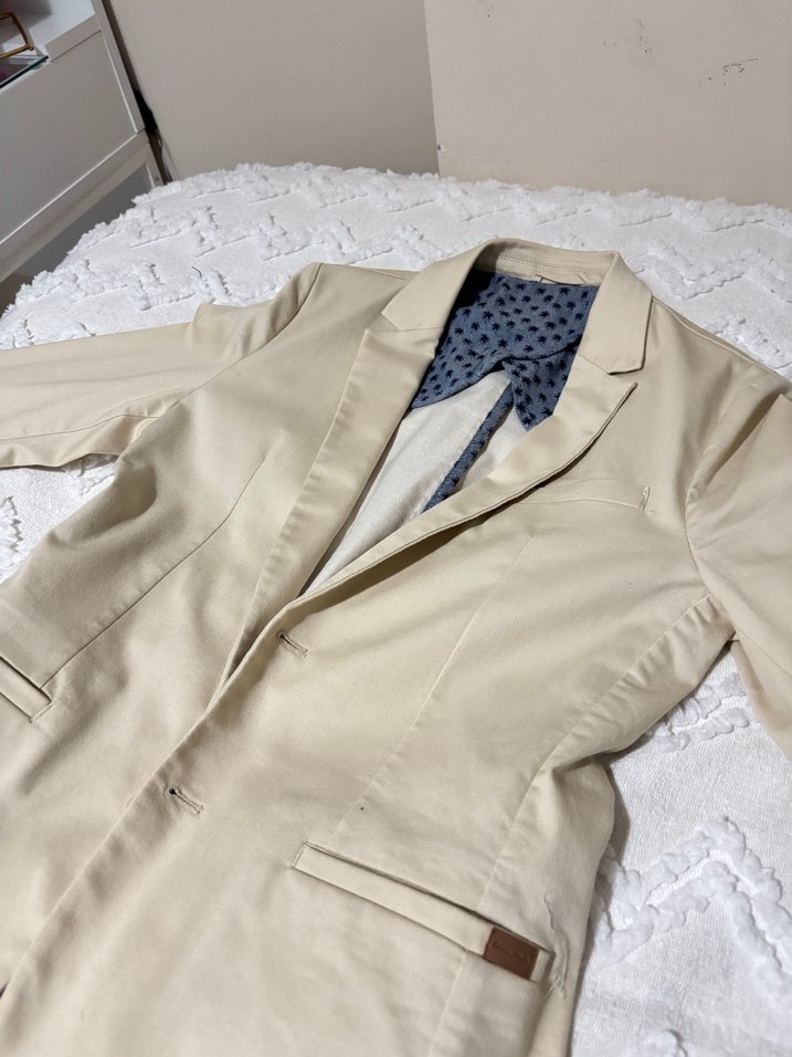 Bej Erkek Düğmeli çocuk Ceket - Görsel 2