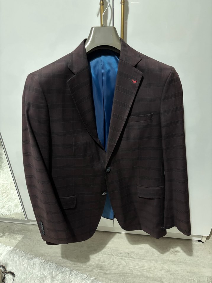Bordo Düğmeli Erkek Ofis Ceketi Ds Damat - Görsel 3
