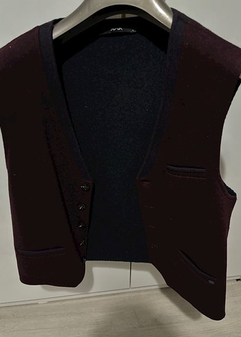 Bordo Süet Düğmeli Erkek Yelek - Görsel 3