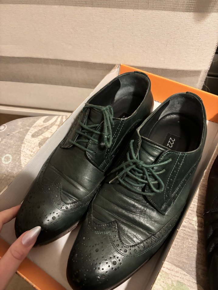 Haki Deri Erkek Klasik Bağcıklı Ayakkabı - Görsel 2