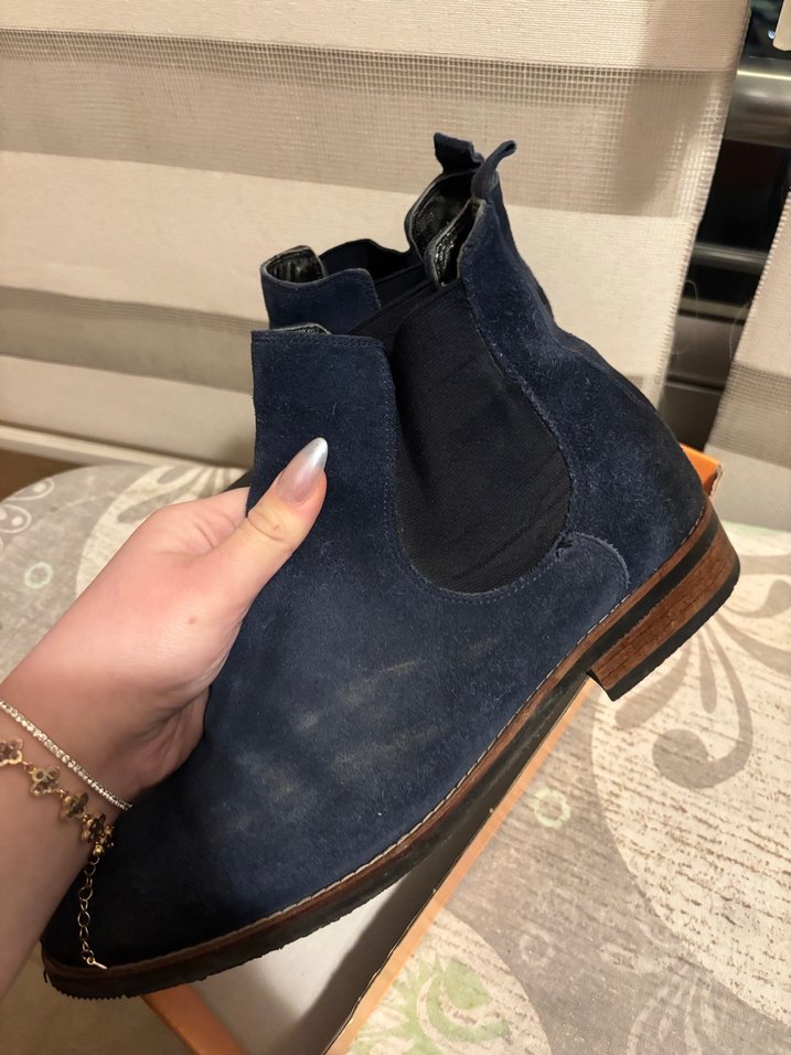 Mavi Süet Erkek Bot - Sokak Stili - Görsel 2