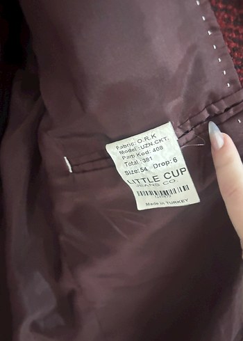 Bordo Düğmeli Yün Erkek Klasik Ceket - Görsel 3