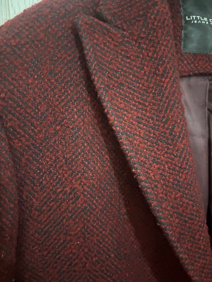 Bordo Düğmeli Yün Erkek Klasik Ceket - Görsel 4