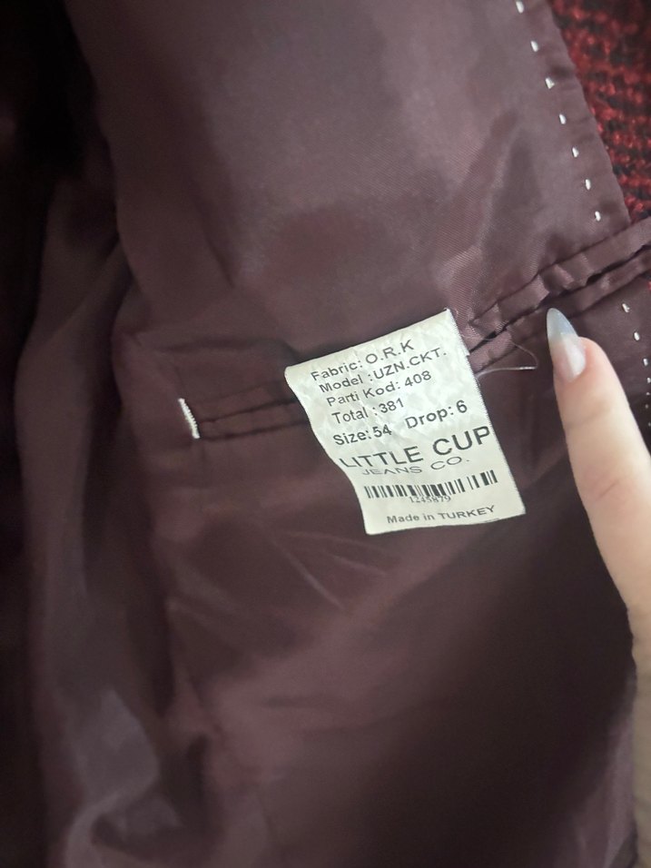 Bordo Düğmeli Yün Erkek Klasik Ceket - Görsel 3