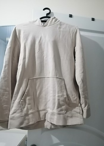 Kadın Gri Kapüşonlu Rahat Kesim Sweatshirt - Görsel 4