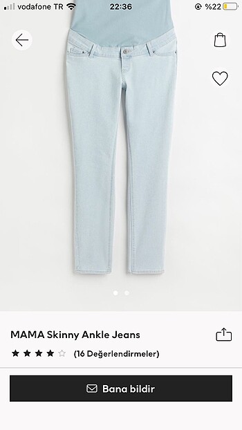 H&M - Mama Skinny Ankle Jeans - Hamile Kot Pantolon