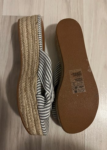 36 Beden beyaz Renk H&M hasır tabanlı terlik