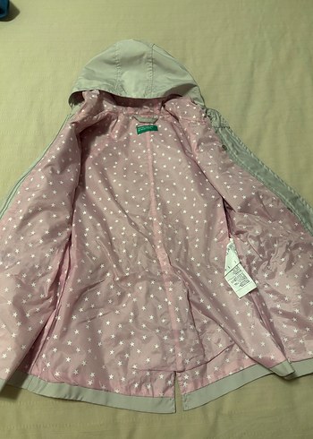 Kız Çocuk Kapüşonlu Düğmeli yağmurluk - Görsel 2