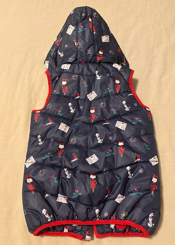 Kız Çocuk Kapüşonlu Desenli Fermuarlı Yelek - Görsel 6