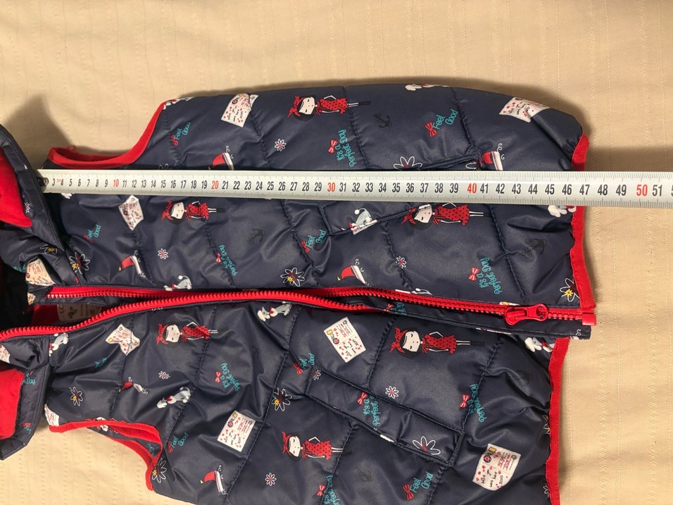 Kız Çocuk Kapüşonlu Desenli Fermuarlı Yelek - Görsel 4