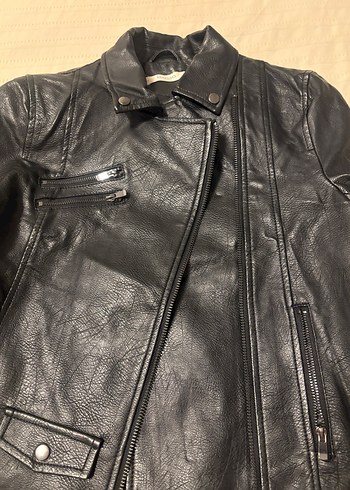 Kız çocuk Siyah Deri Biker Ceket - Görsel 2