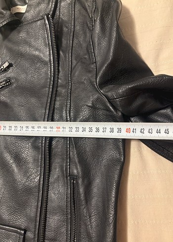 Kız çocuk Siyah Deri Biker Ceket - Görsel 8