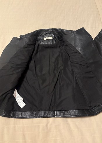 Kız çocuk Siyah Deri Biker Ceket - Görsel 6