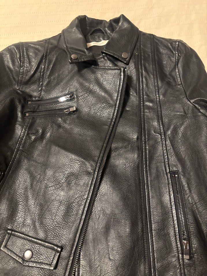 Kız çocuk Siyah Deri Biker Ceket - Görsel 2