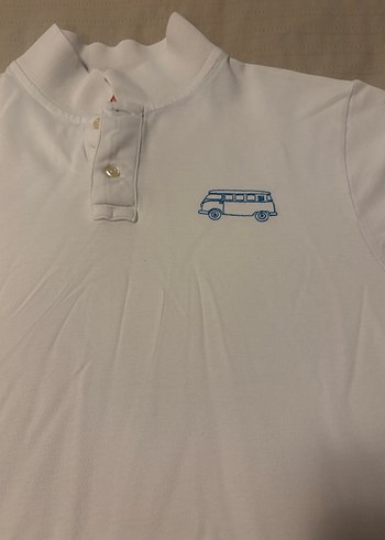 Beyaz Düğmeli Erkek Polo Tişört - Görsel 2