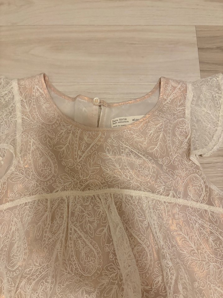 Zara Kız Çocuk Dantel Bohem Elbise - Görsel 3