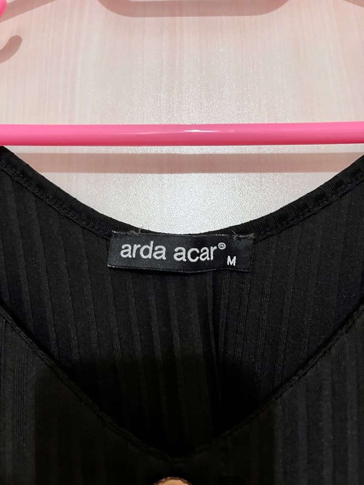 Düğmeli Siyah İnce Askılı Kadın Atlet bluz - Görsel 2