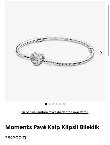 Pandora Pandora kalp taşlı bileklik