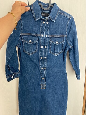 36 Beden lacivert Renk Jean elbise