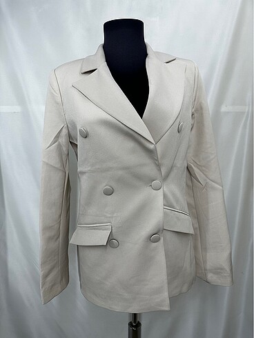 Krem blazer ceket