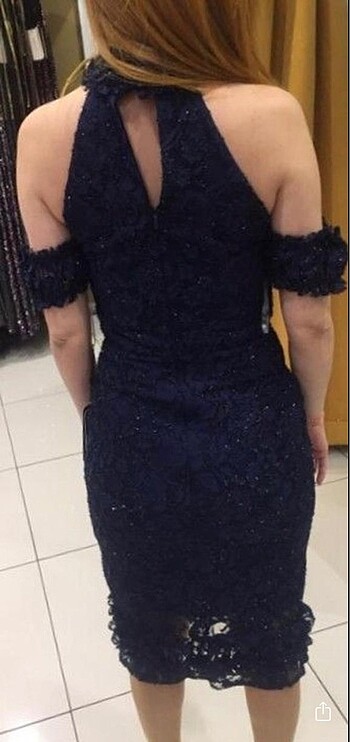 Adil Işık lacivert gece elbisesi