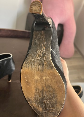 Siyah Süet Kürklü Yüksek Topuklu Zebra Desenli Bot - Görsel 3