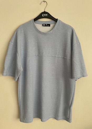 Gri Keten Erkek Tişört Loose Fit