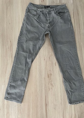 33 Beden Gri Regular Fit Erkek Denim Pantolon