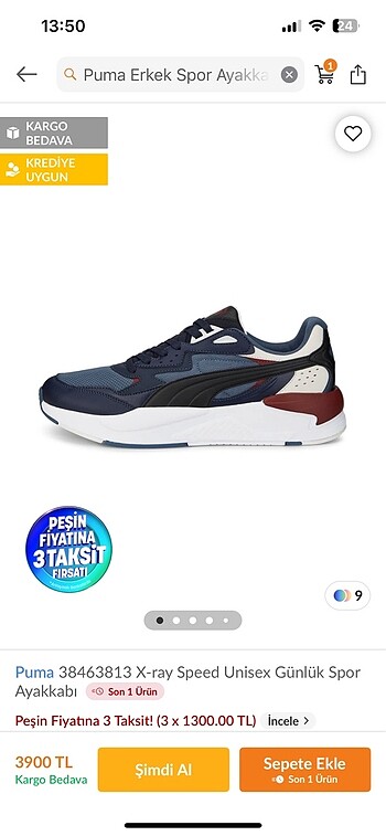 Puma erkek sneaker