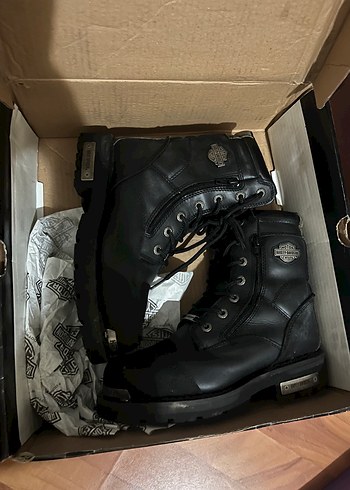 Siyah Deri  Biker Botları - Görsel 4