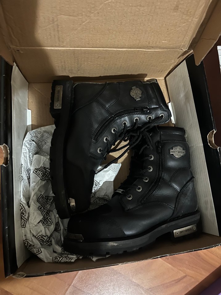 Siyah Deri  Biker Botları - Görsel 4