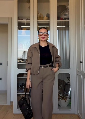 Camel Deri Kadın Takım - Görsel 4