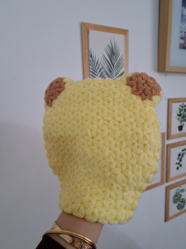 Ayıcık Tasarımlı Sarı Banyo Lifi - Görsel 3