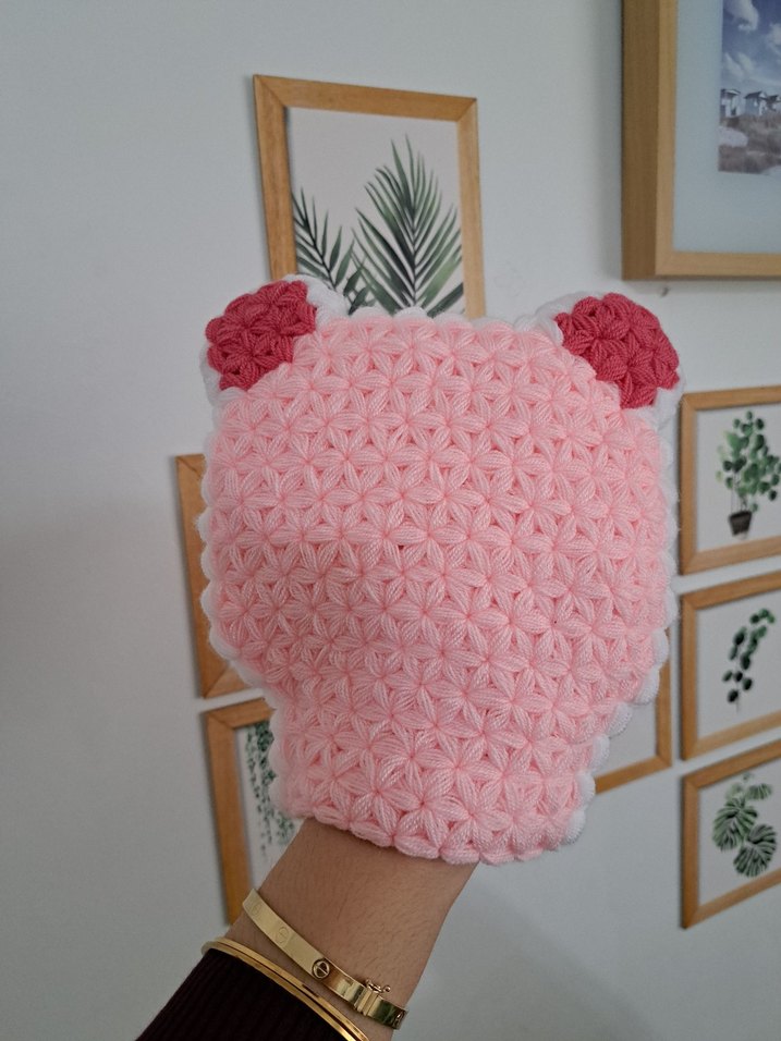 Ayıcık Tasarımlı Pembe Banyo Lifi - Görsel 3