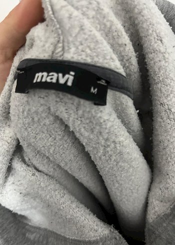 Gri Kapüşonlu Mavi Baskılı Sweatshirt - Görsel 2