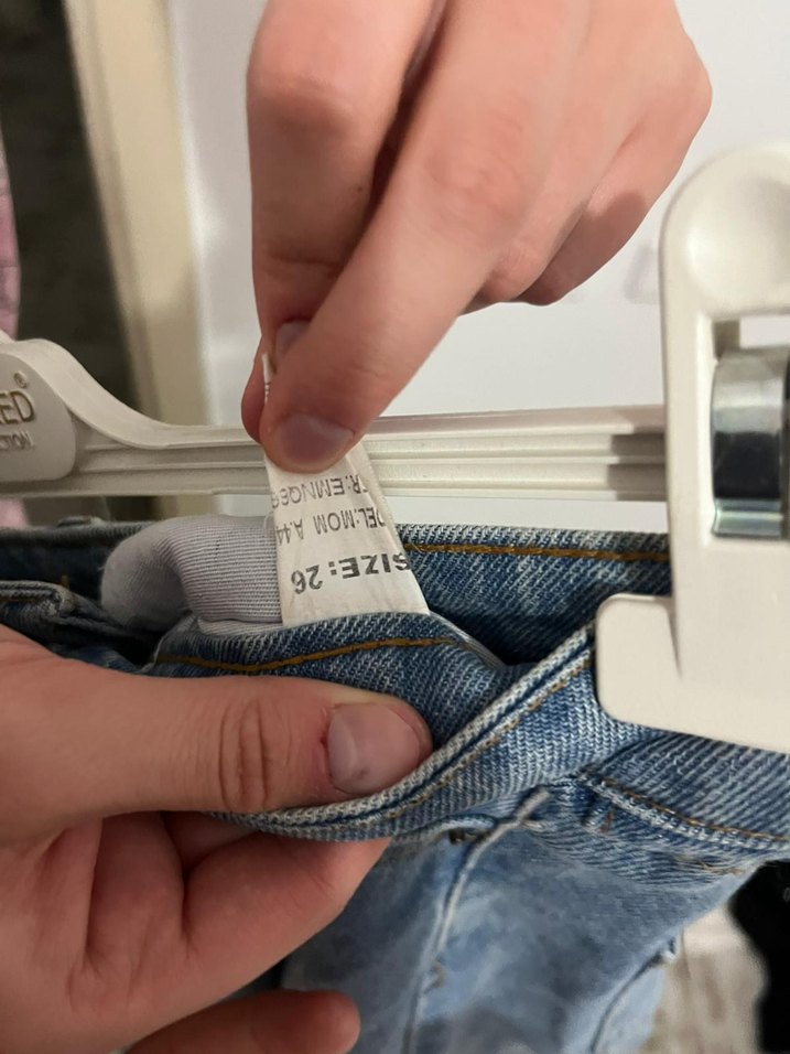 Gevşek Kesim Gri Mavi Kadın Kot Pantolon - Görsel 2