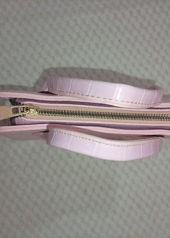 Pembe Deri Kadın El Çantası - Görsel 5