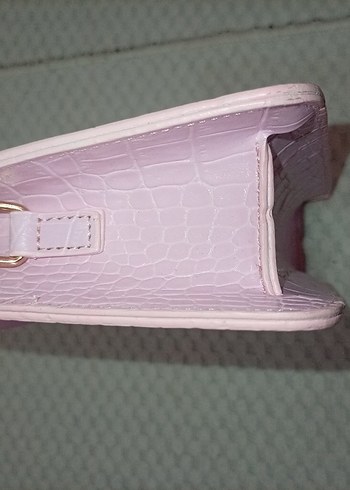 Pembe Deri Kadın El Çantası - Görsel 3