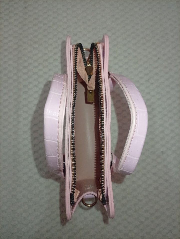 Pembe Deri Kadın El Çantası - Görsel 4