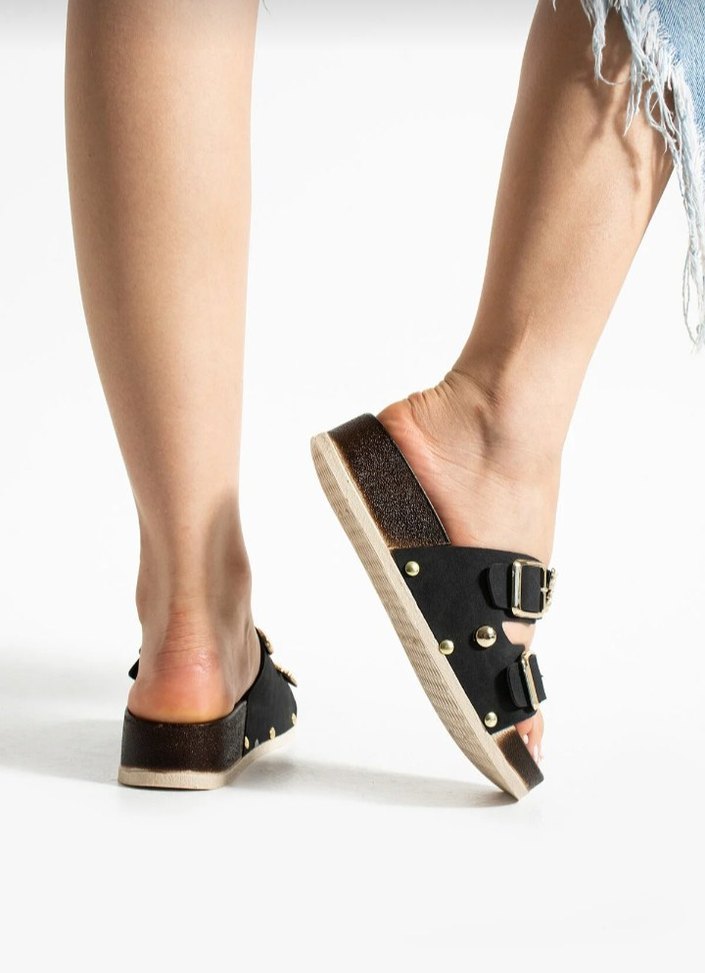 Kahverengi Yılan Desenli Tokalı Kadın Terlik - Görsel 3