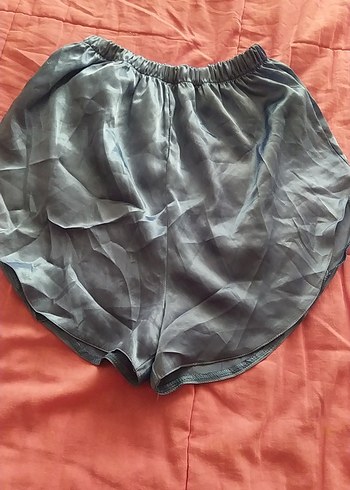 Gri Drapeli Mini Hamile Şortu - Görsel 4