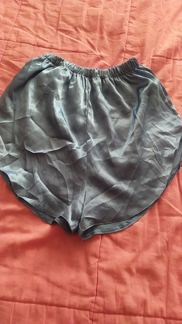 Gri Drapeli Mini Hamile Şortu - Görsel 4