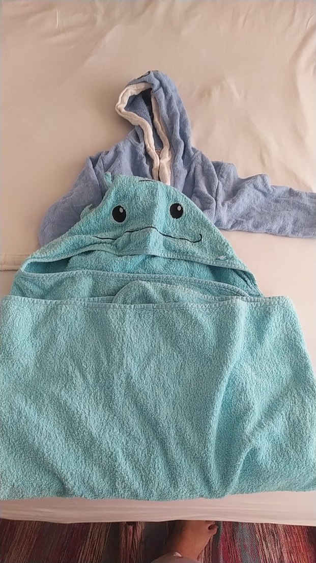 Mavi Erkek Çocuk Bornoz ve Havlu Seti - Görsel 2