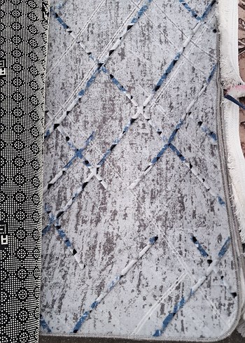 Gri Soyut Desenli Modern Halı - Görsel 2