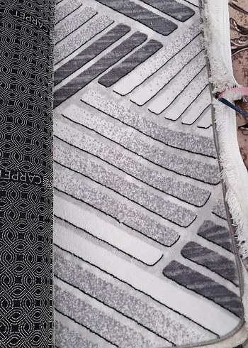 Gri Soyut Desenli Modern Halı - Görsel 6