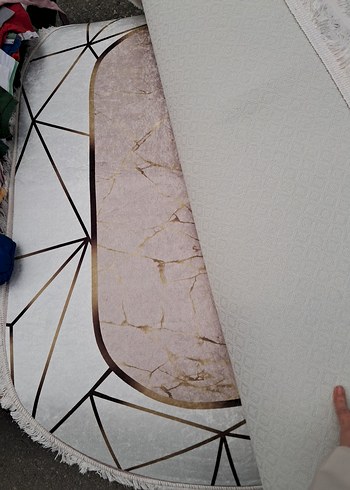 Gri İşlemeli Oval Halı 80×120 cm - Görsel 12