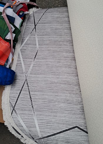 Gri İşlemeli Oval Halı 80×120 cm - Görsel 10