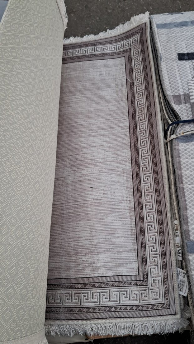 Gri Yılan Desenli Halı - Görsel 5