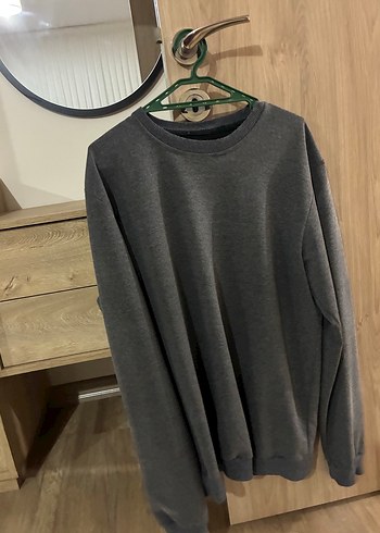 Kadın Gri Oversize Sweatshirt - Görsel 3