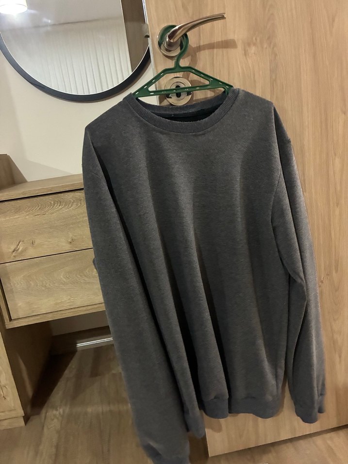 Kadın Gri Oversize Sweatshirt - Görsel 3